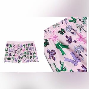 Pink vs holiday Colorful Bow Print boxy pj Shorts